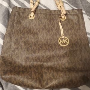 Michael Kors MK brown monogram Large purse